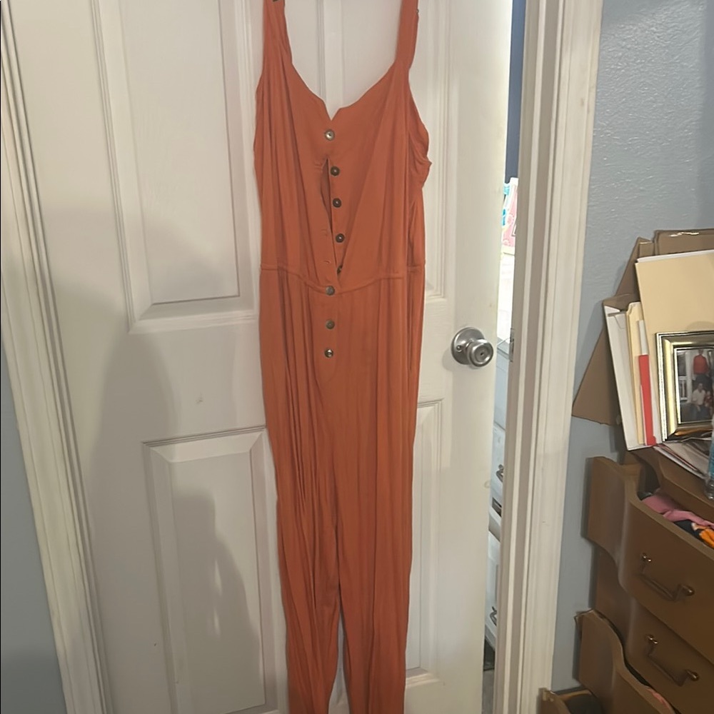 Modcloth Orange Relaxed Fit Jumpsuit